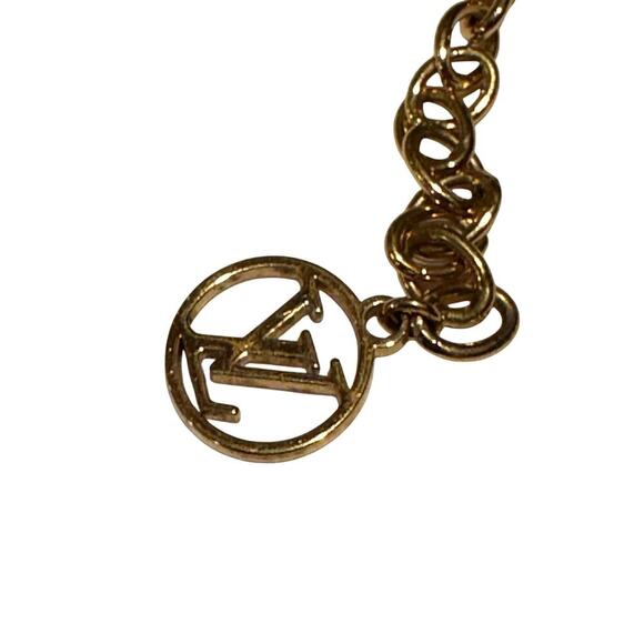 Louis Vuitton Blooming Strass Gold Plated Pendant Necklace 10" drop - Picture 6 of 7